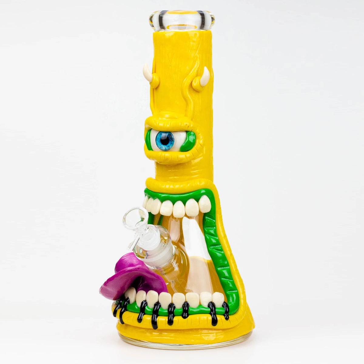 Angry Troll 12.5" Resin 3D Cool Glass Beaker Bong - Canada - Yellow