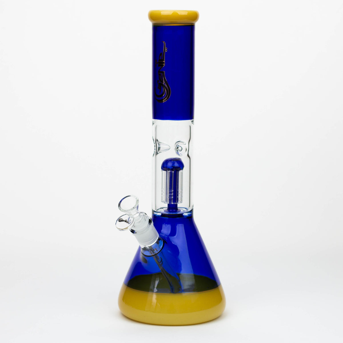 14.5" Genie-Tree Arms Two Tone Glass Blue Bong