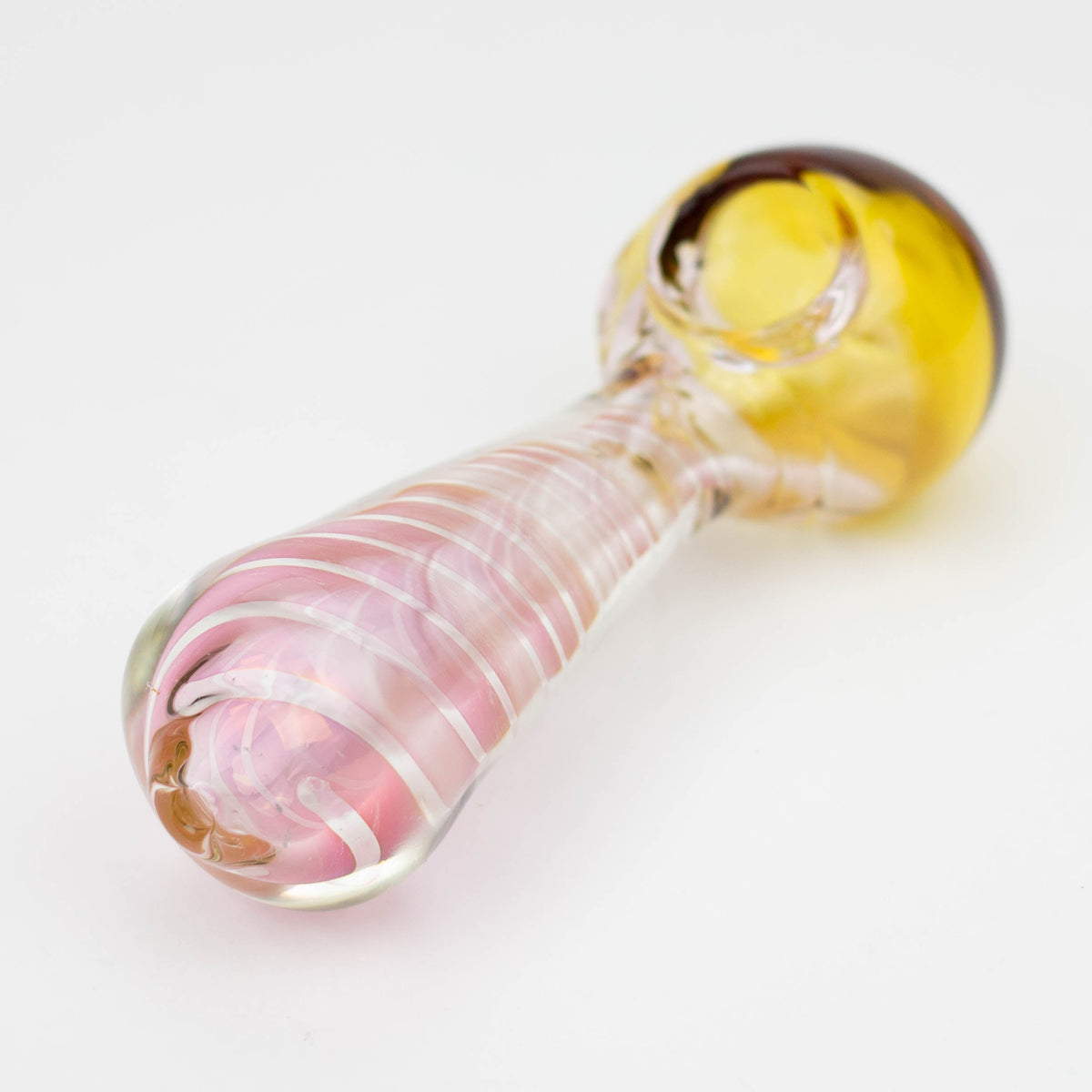 Full-length view of the cheap gold fumed twisted hand pipe