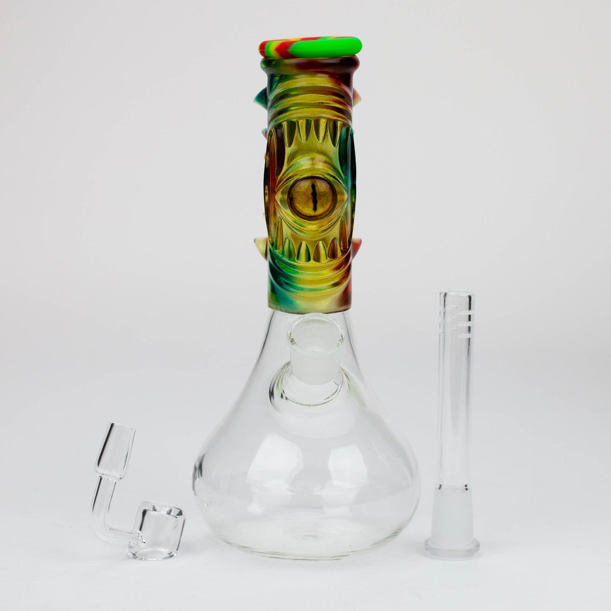 WENEED®- 10" Resin Eye Silicone Dab Rig with Quartz Banger and Downstem