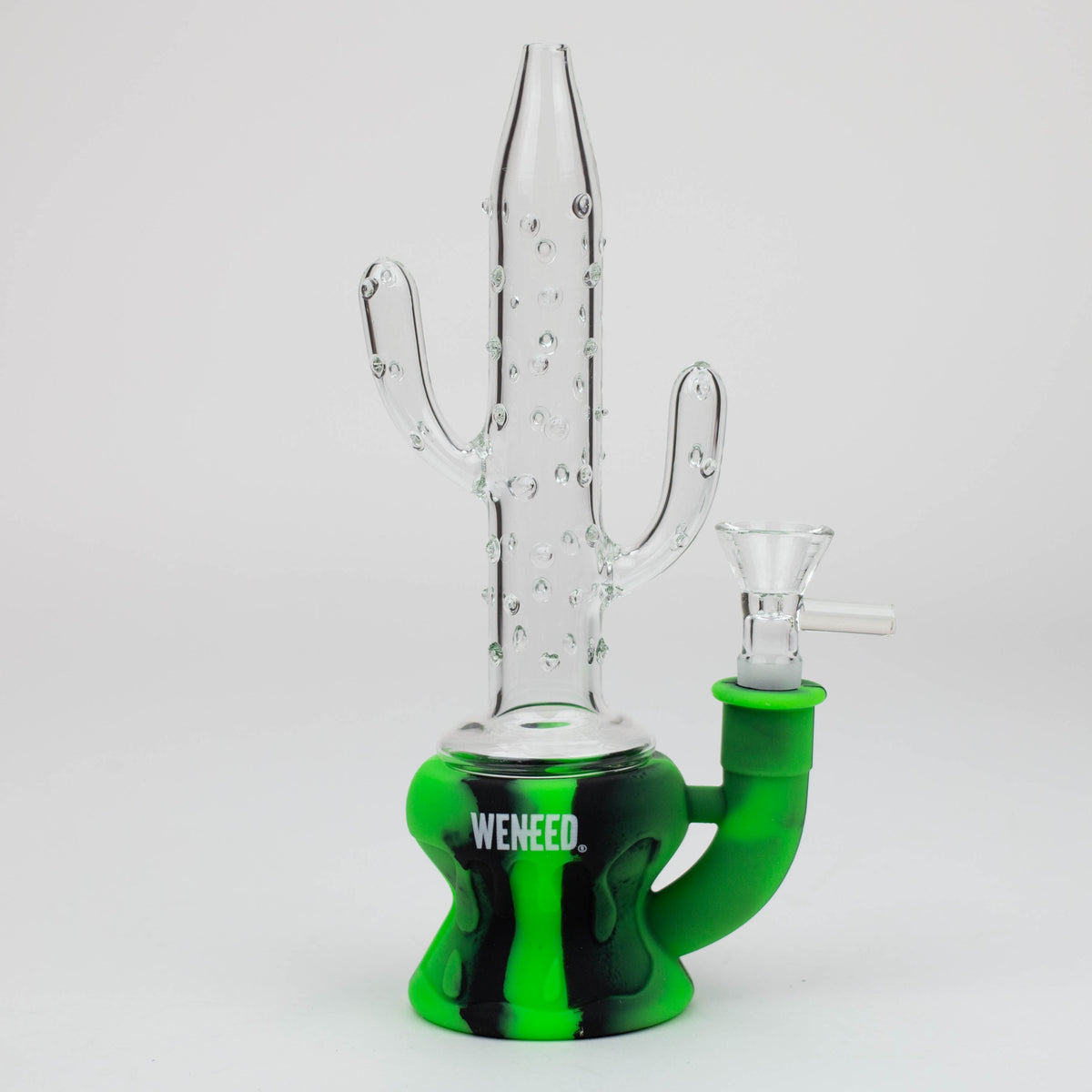 WENEED®- 9" Silicone Cactus Bong - Green/Black - Canada