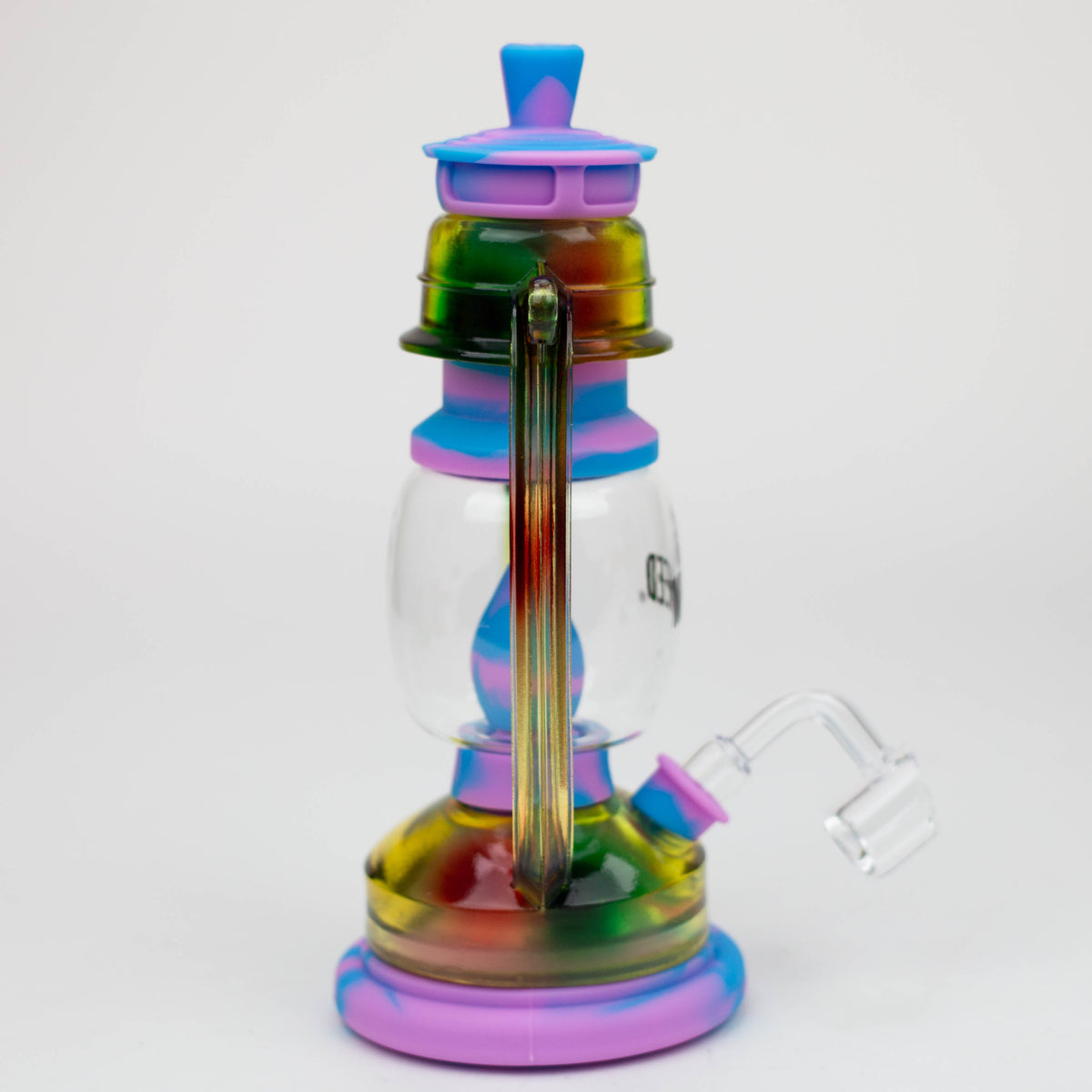 Side View of the WENEED 10 inch Silicone Dab Rig