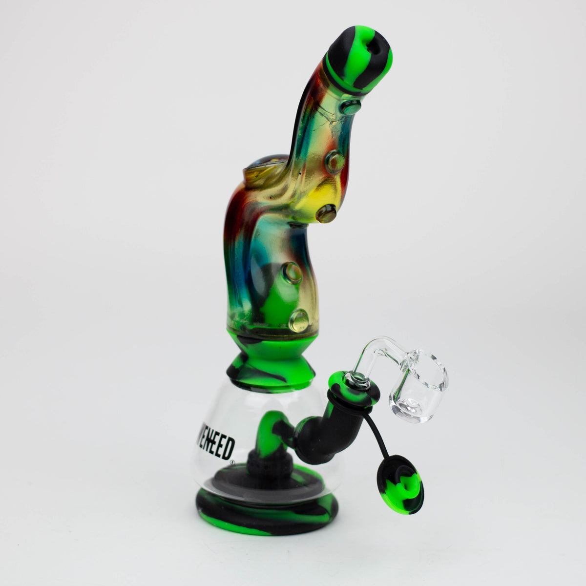 WENEED®- 10'' Silicone Leak Proof Tentacle Oil Rig for concentrates Side View