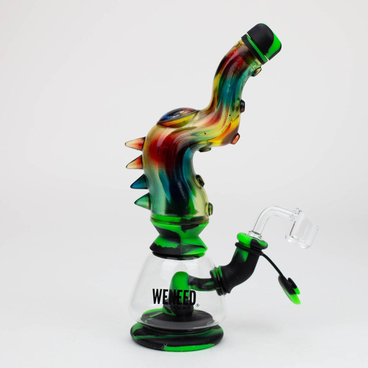 WENEED®- 10'' Silicone Leak Proof Tentacle Oil Rig For Shatter Full Side View