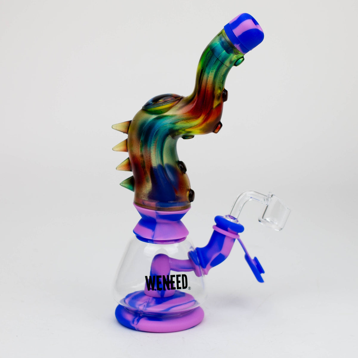 WENEED®- 10'' Silicone Leak Proof Tentacle Purple Oil Rig 