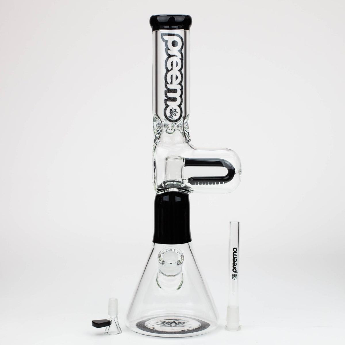 Preemo 18 inch U-Shape Percolator Bong with Glass Bowl Piece and Downstem