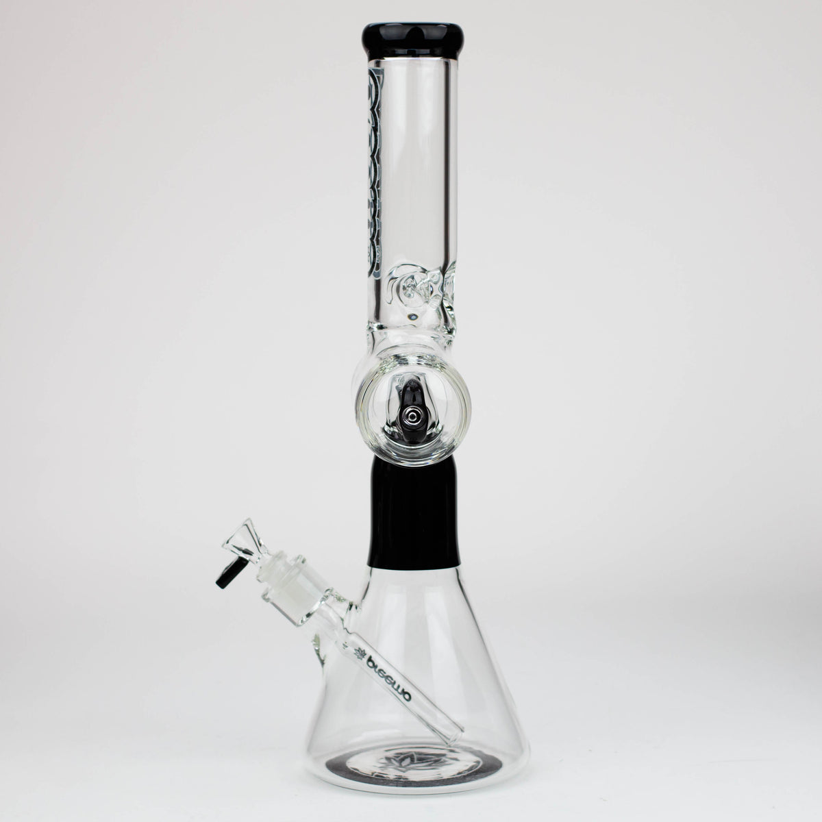 Side view of the Preemo 18 inch U-Shape Percolator Bong in Black