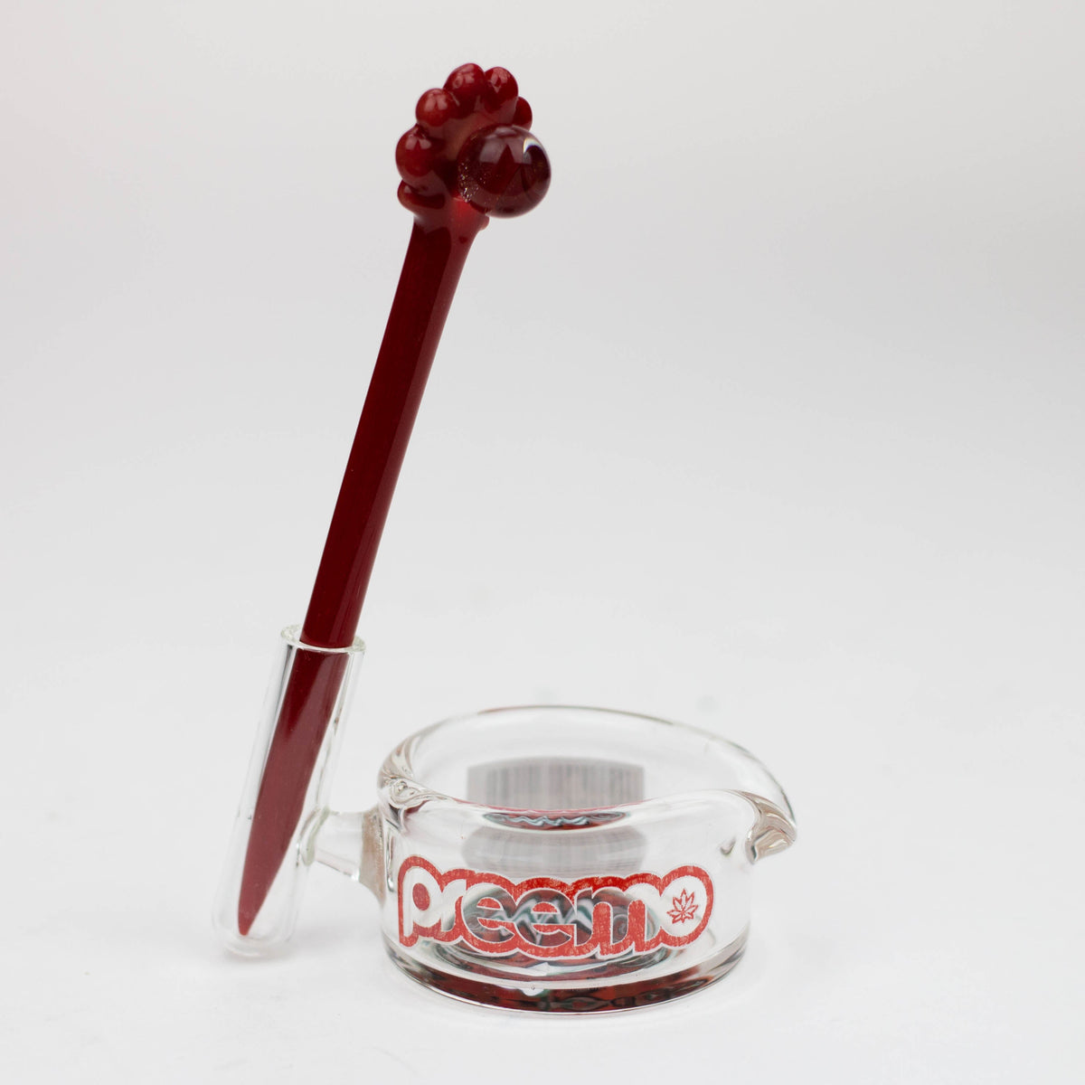 Preemo - Glass Dabber Tool and Dish Set in Red