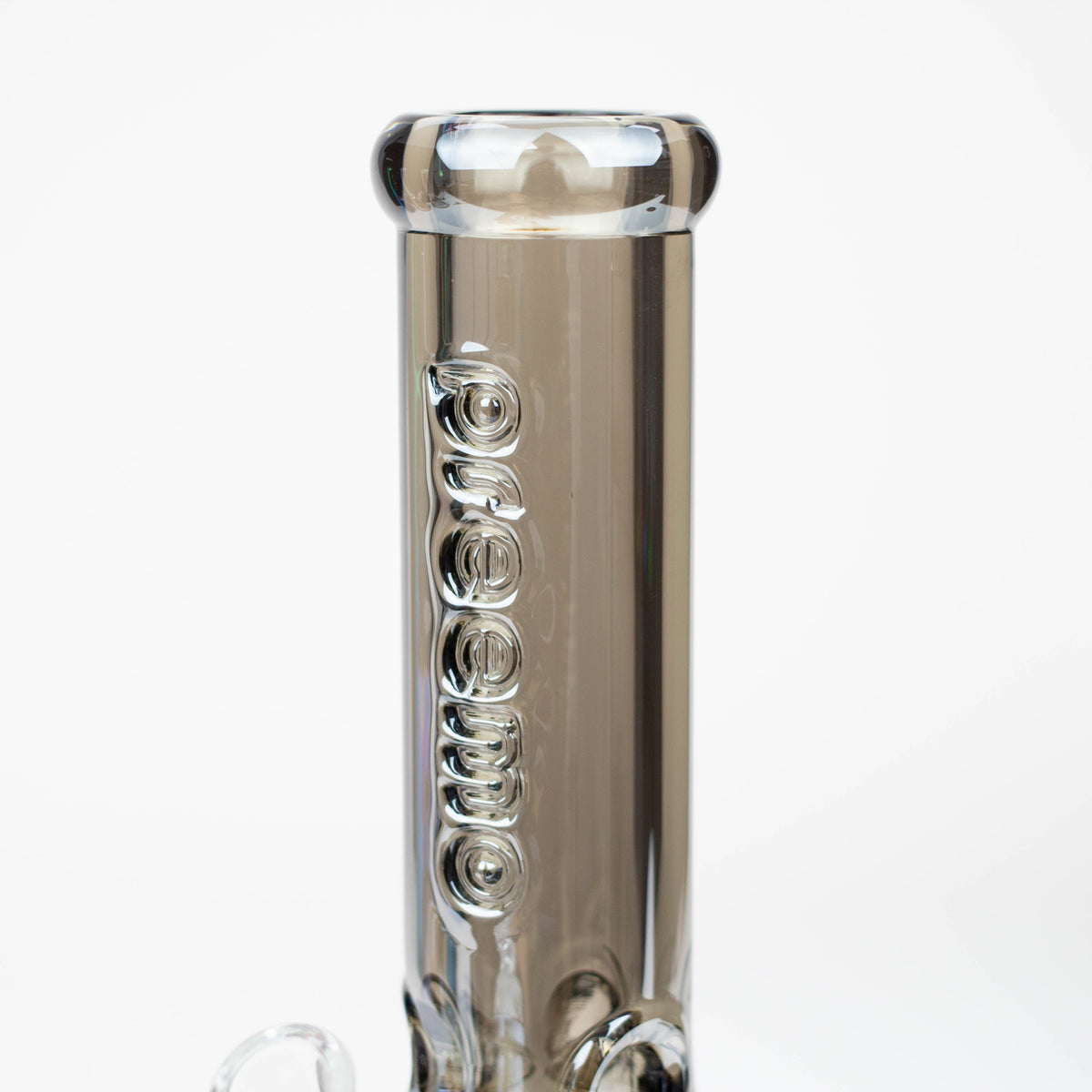 preemo - 12 inch Ion Plated Glass Beaker Bong neck View with Preemo Logo