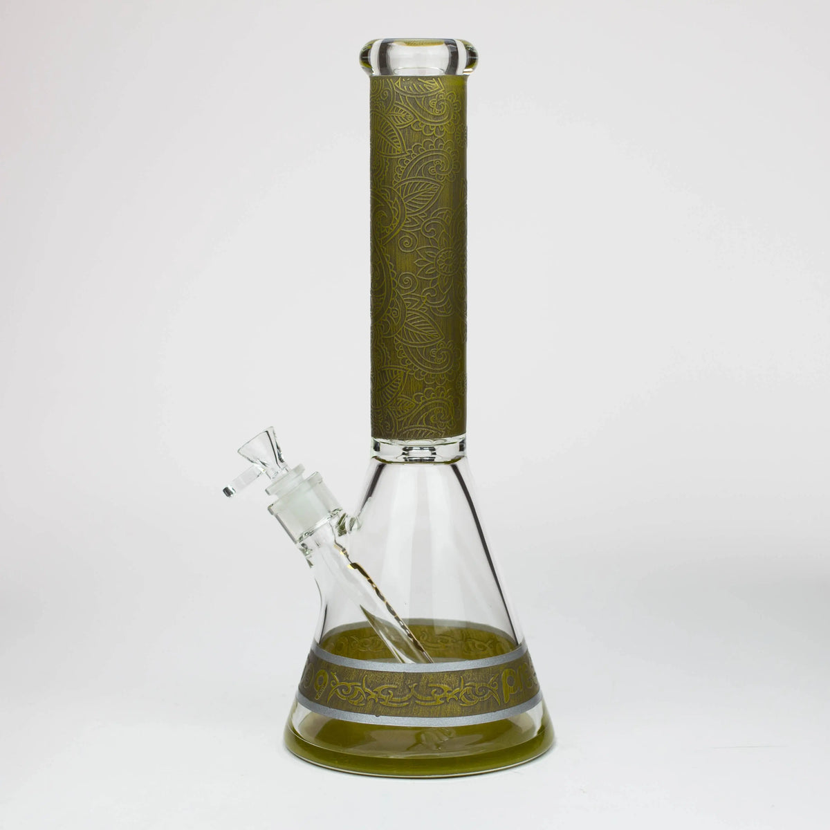 Side View of the Preemo 15 inch Sandblasted 9mm Thick Beaker Bong