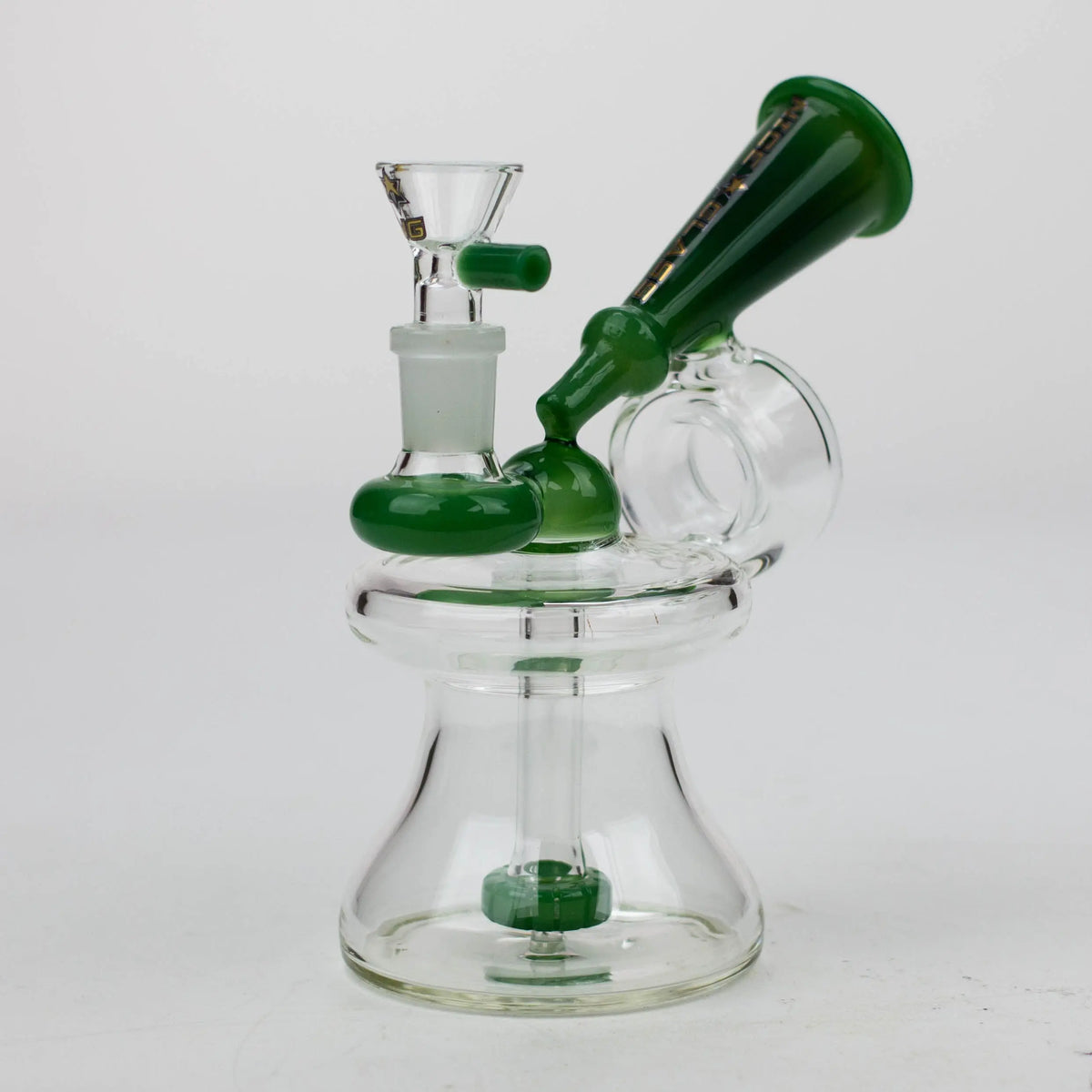 Nice Glass - 6.5 inch Megaphone Showerhead Perc Bubbler in Green