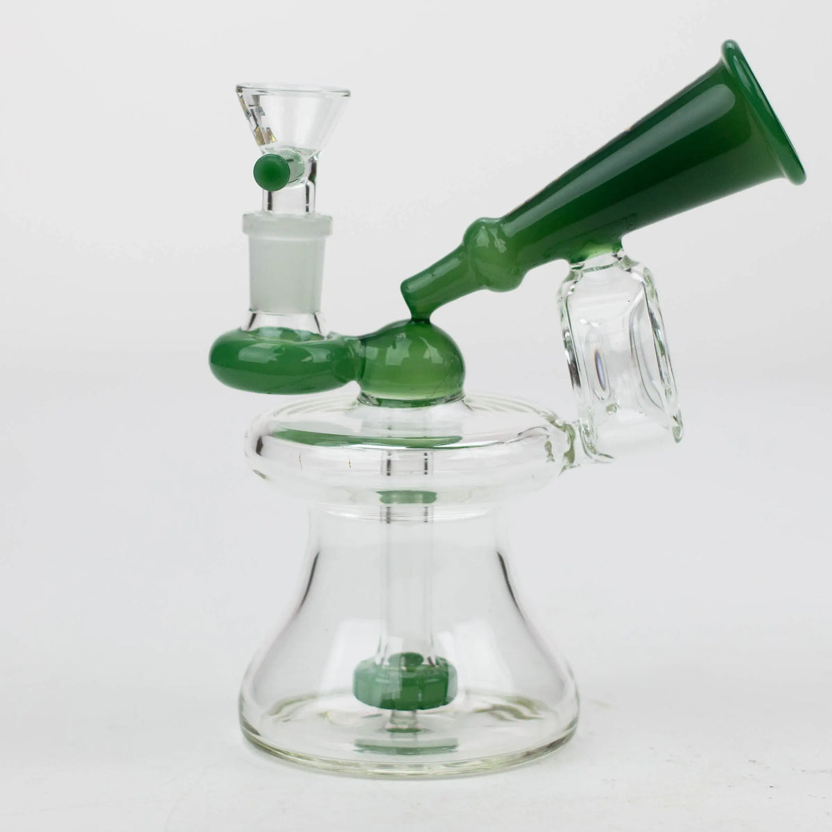 NG - 6.5 inch Showerhead Diffuser Bubbler Bong Side View In Green