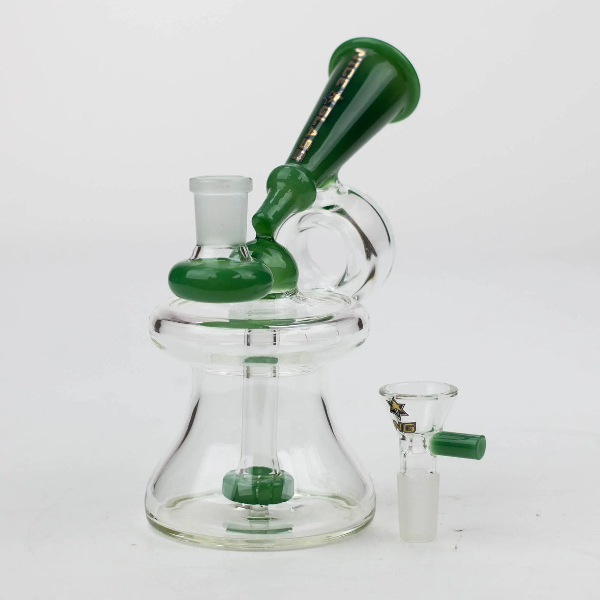 NG - 6.5 inch Megaphone Showerhead Perc Bubbler in Green