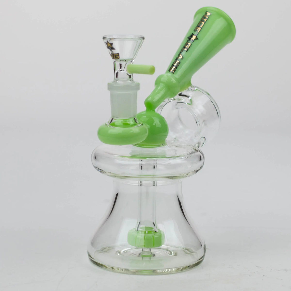 NG - 6.5 inch Megaphone Showerhead Perc Bubbler in Light Green