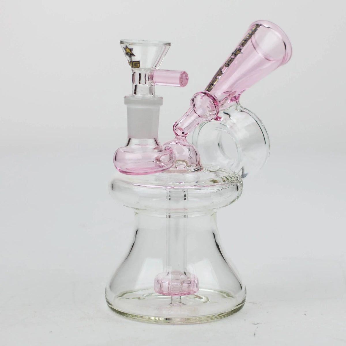 NG - 6.5 inch Megaphone Showerhead Perc Pink Bubbler