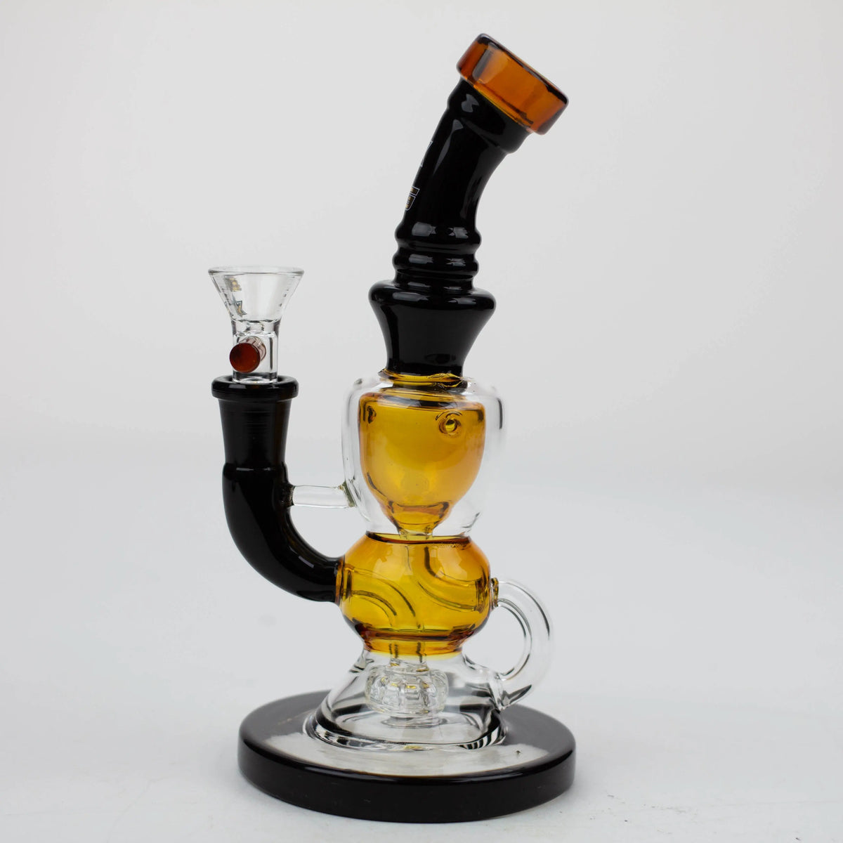 Nice Glass 8 inch Showerhead Perc Recycler Bong in Gold