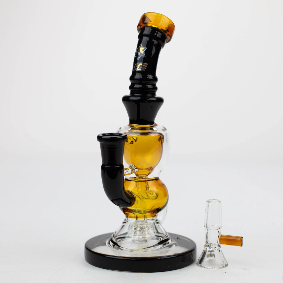 Nice Glass 8 inch Recycler Bong with Showerhead Percolator