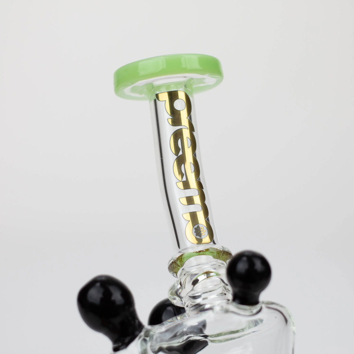 Neck View of the Preemo - 9 inch Recycler Bong With Preemo Logor