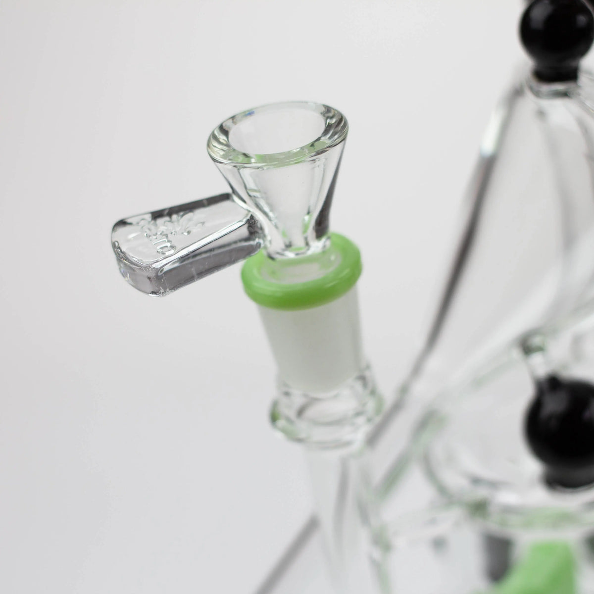 Preemo - 9 inch Recycler Bong With Showerhead Percolator And Glass Bowl Piece