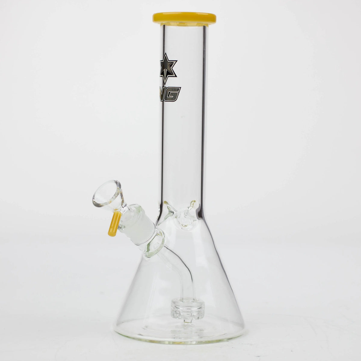 Side View of the Nice Glass 10 inch Circ Percolator Bong in Yellow