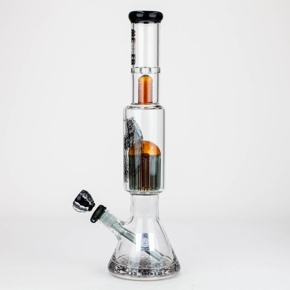 WENEED 18 inch Tree Percolator Beaker Bong Amber Full View