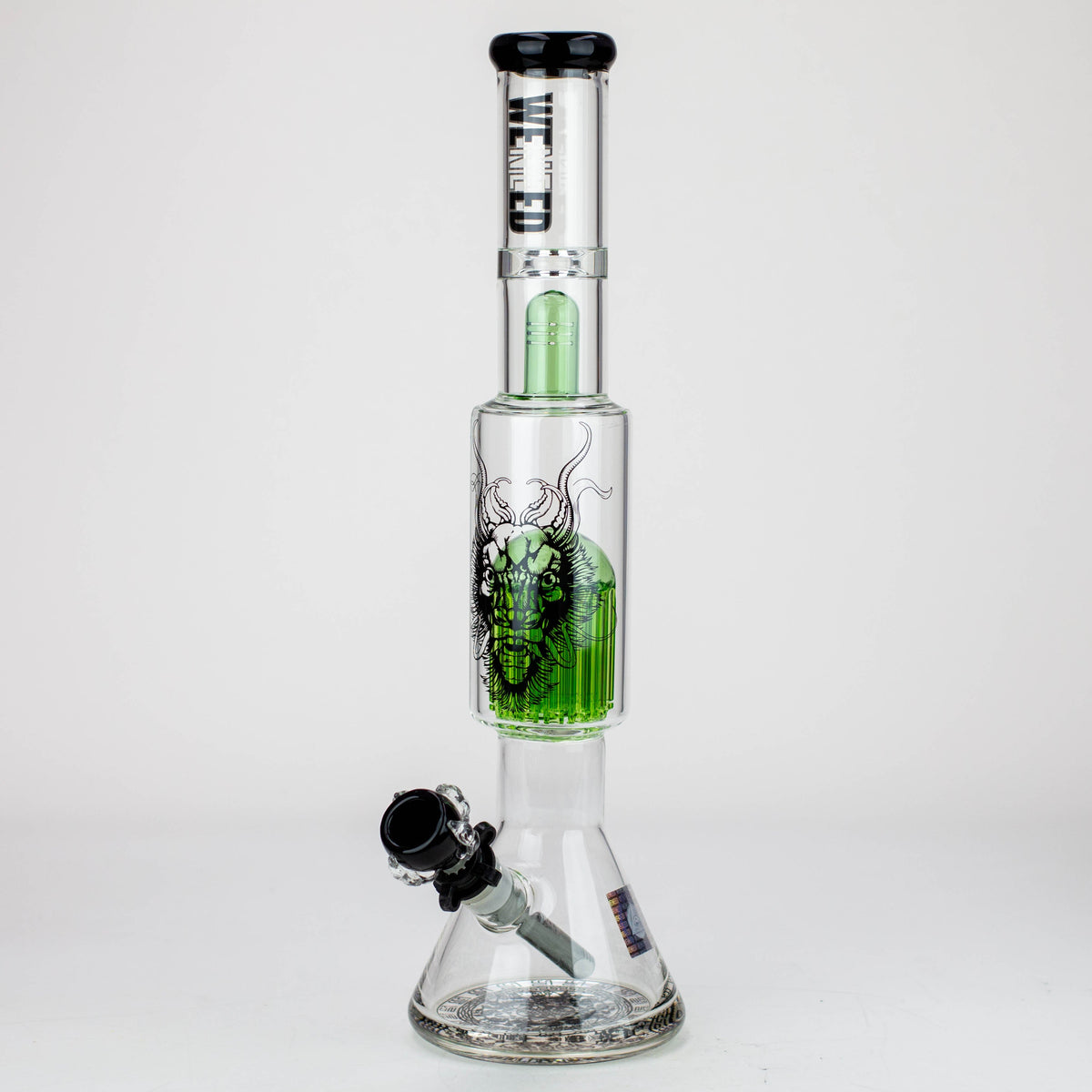 WENEED 18 inch Tree Percolator Beaker Bong Green Side View