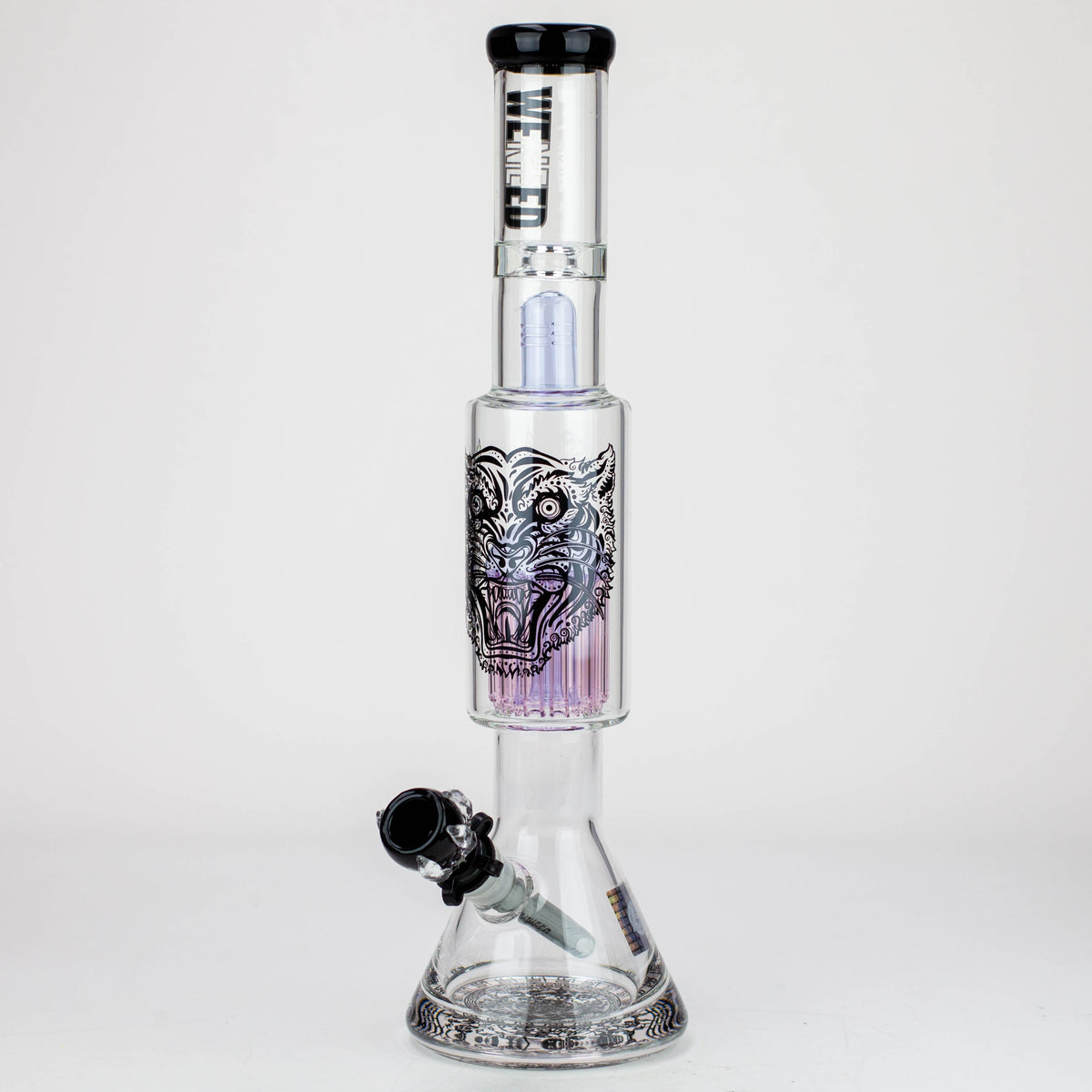 WENEED 18 inch Tree Percolator Beaker Bong Purple Side View