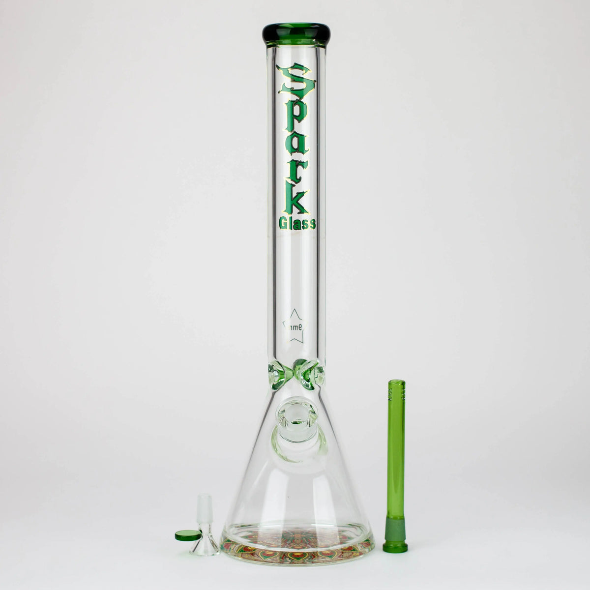 Spark 18" Classic Glass Beaker Bong Bowl piece and Downstem