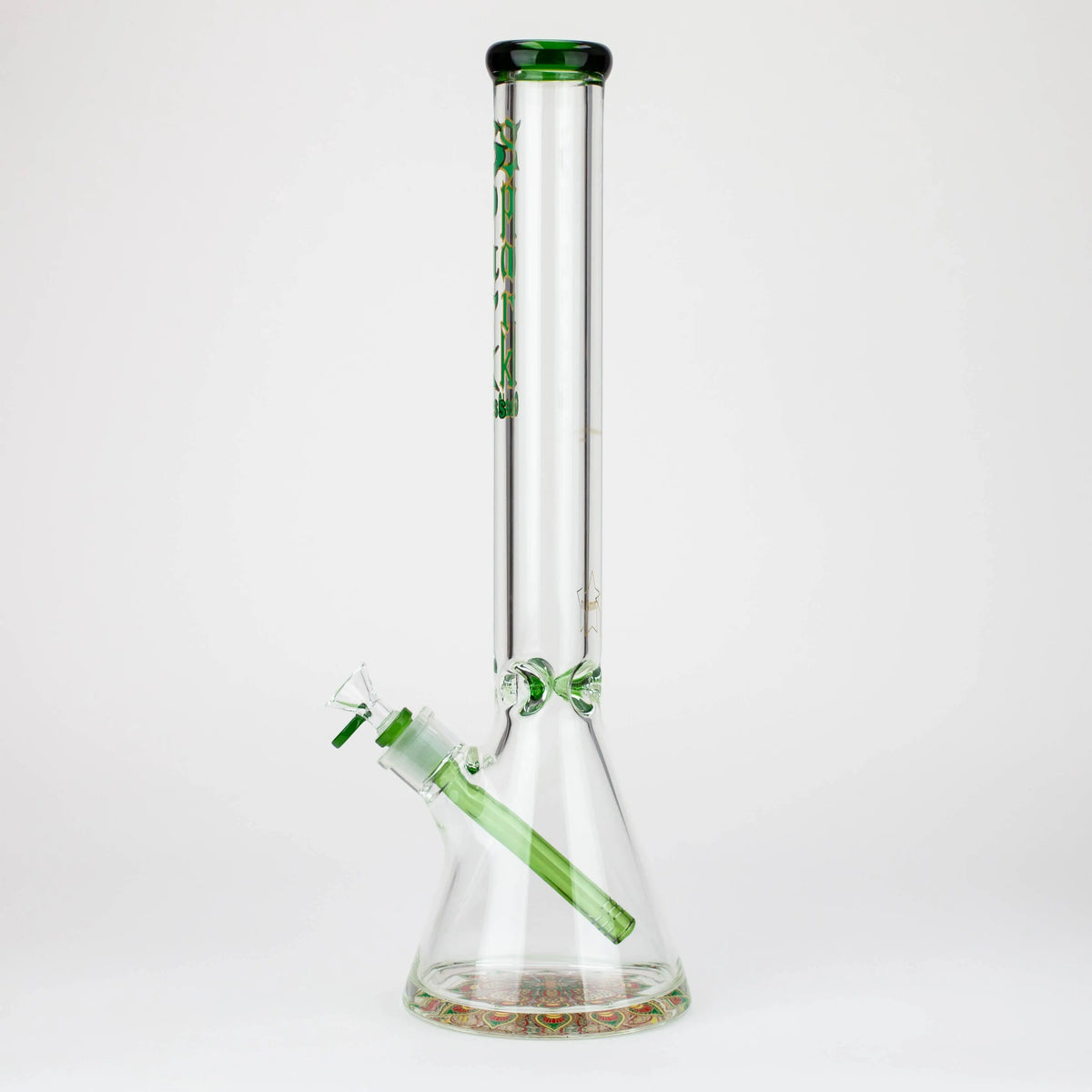 Spark 18" Classic Green Glass Beaker Bong Side View