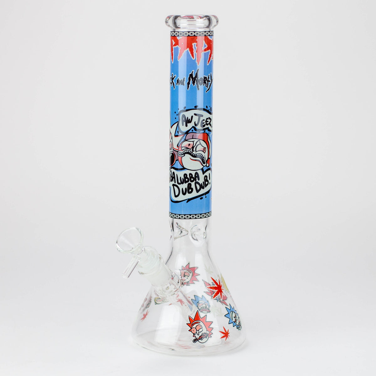 rick and morty glass beaker bong