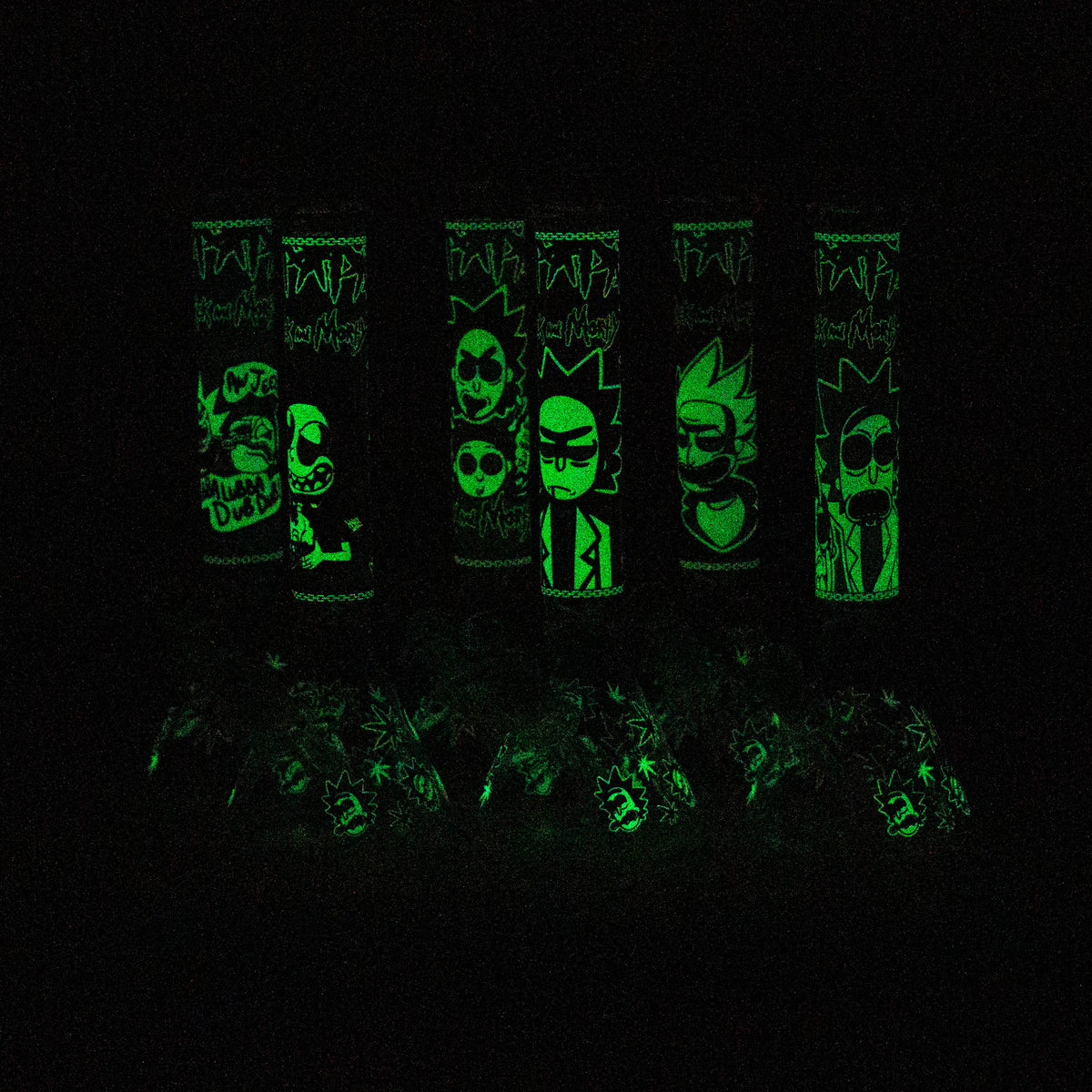 rick and morty glow in the dark bong