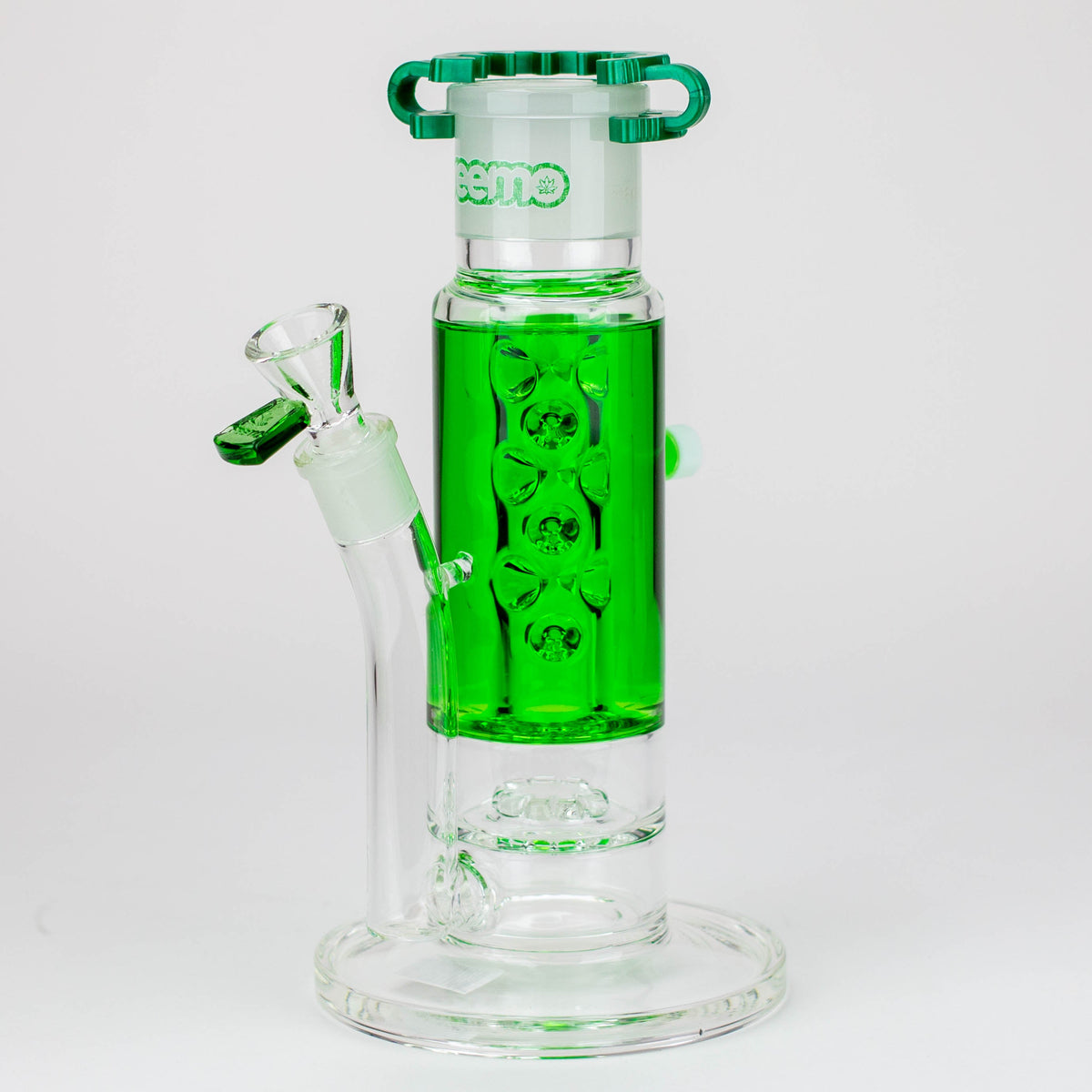 Preemo 10-Inch Glycerin Coil Perc Bong with Diffuser In Green