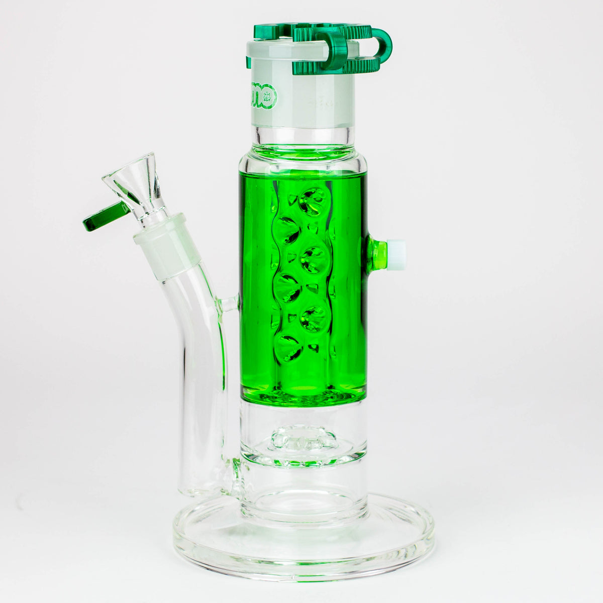 Side View of the Preemo 10-Inch Glycerin Coil Beautiful Perc Bong with Diffuser