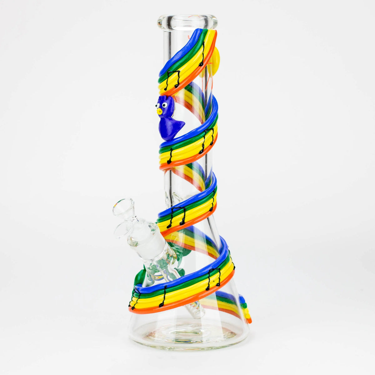 14" Resin 3D Glow in the dark artwork 7mm glass beaker water bong [GB208]_17