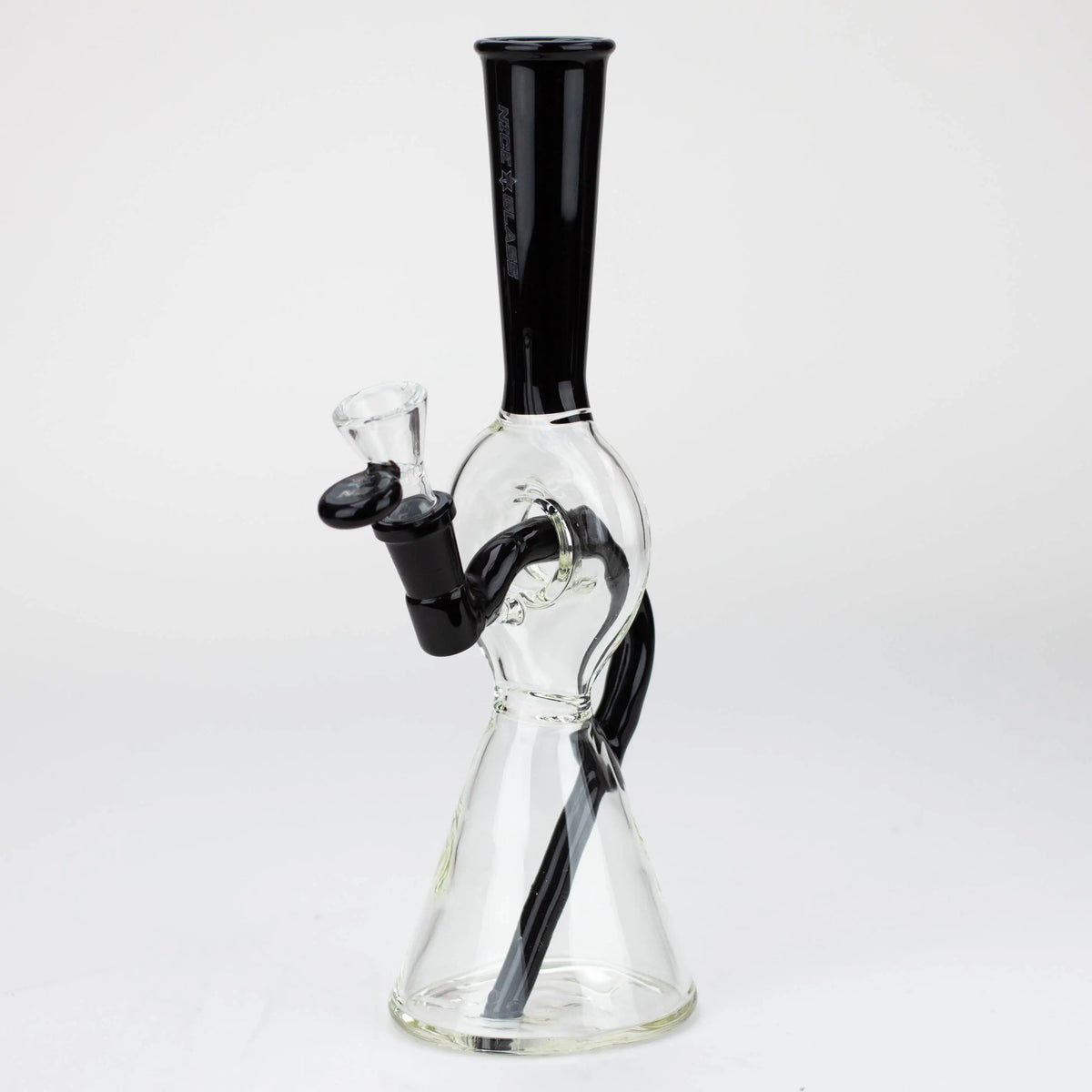 Nice Glass™ | 10 inch Reverse Stem Bong in Black