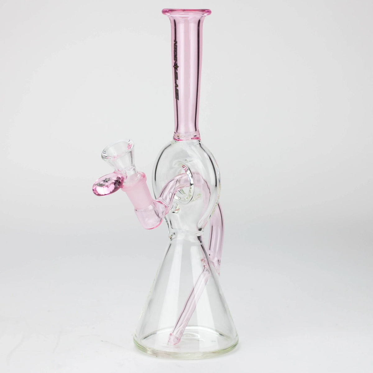 Nice Glass™ | 10 inch Reverse Stem Bong in Pink