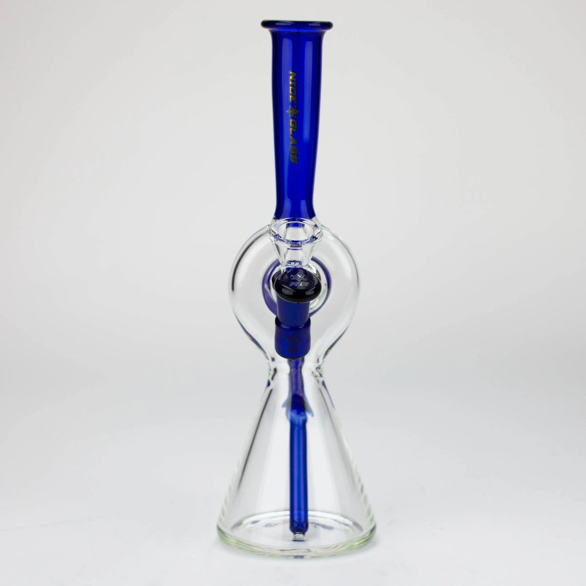 Nice Glass™ | 10 inch Reverse Stem Bong with Donut Hole Front View