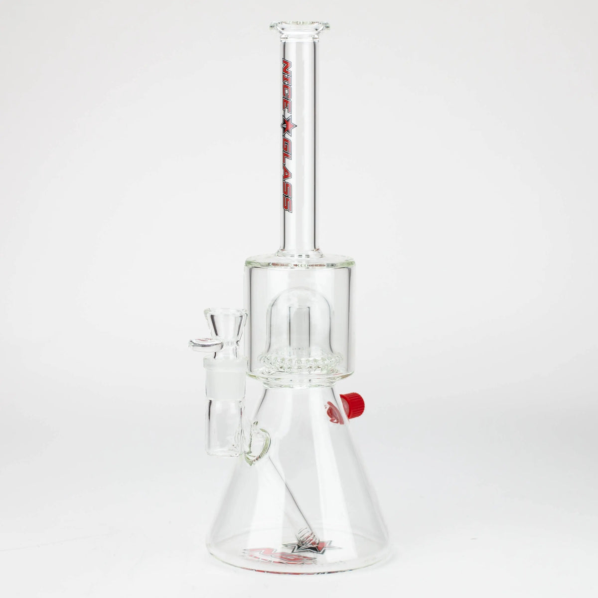 NG-14 inch Easy Clean Dome Glass Beaker Bong red