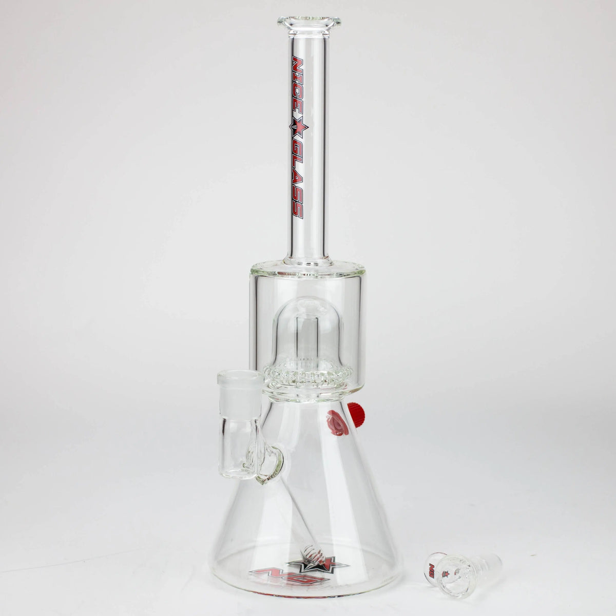 NG-14 inch Easy Clean Dome Perc bong red