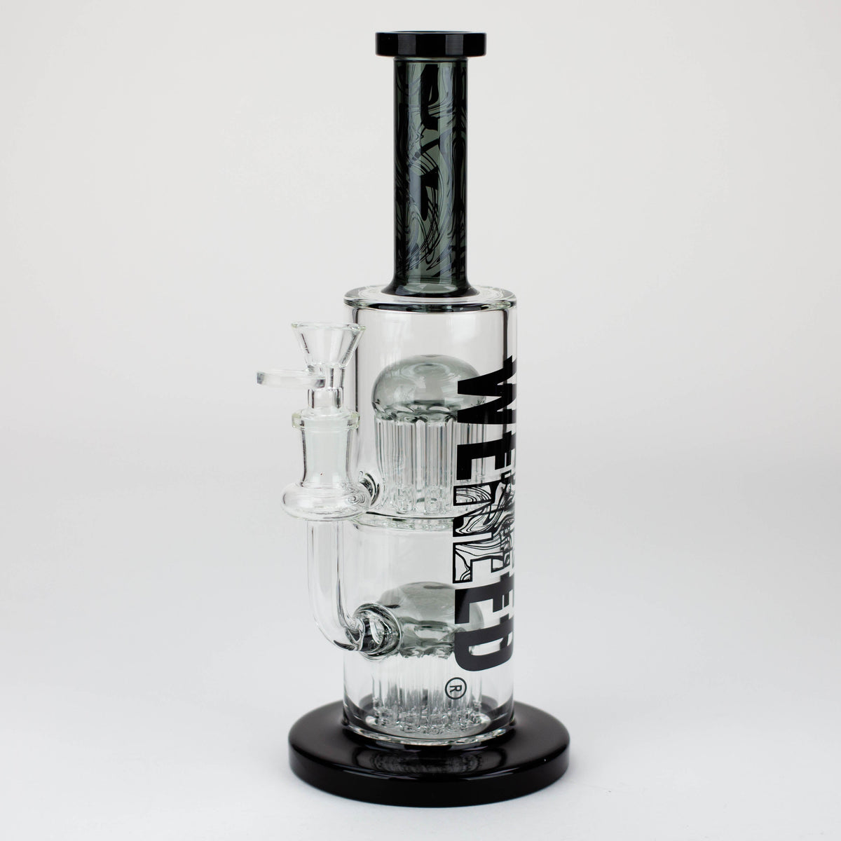 WENEED®-10.5" Dark Matter Black Perc Bong Full View