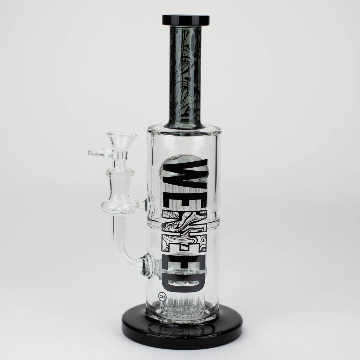 WENEED®-10.5" Dark Matter Glass Perc Bong Full Shot