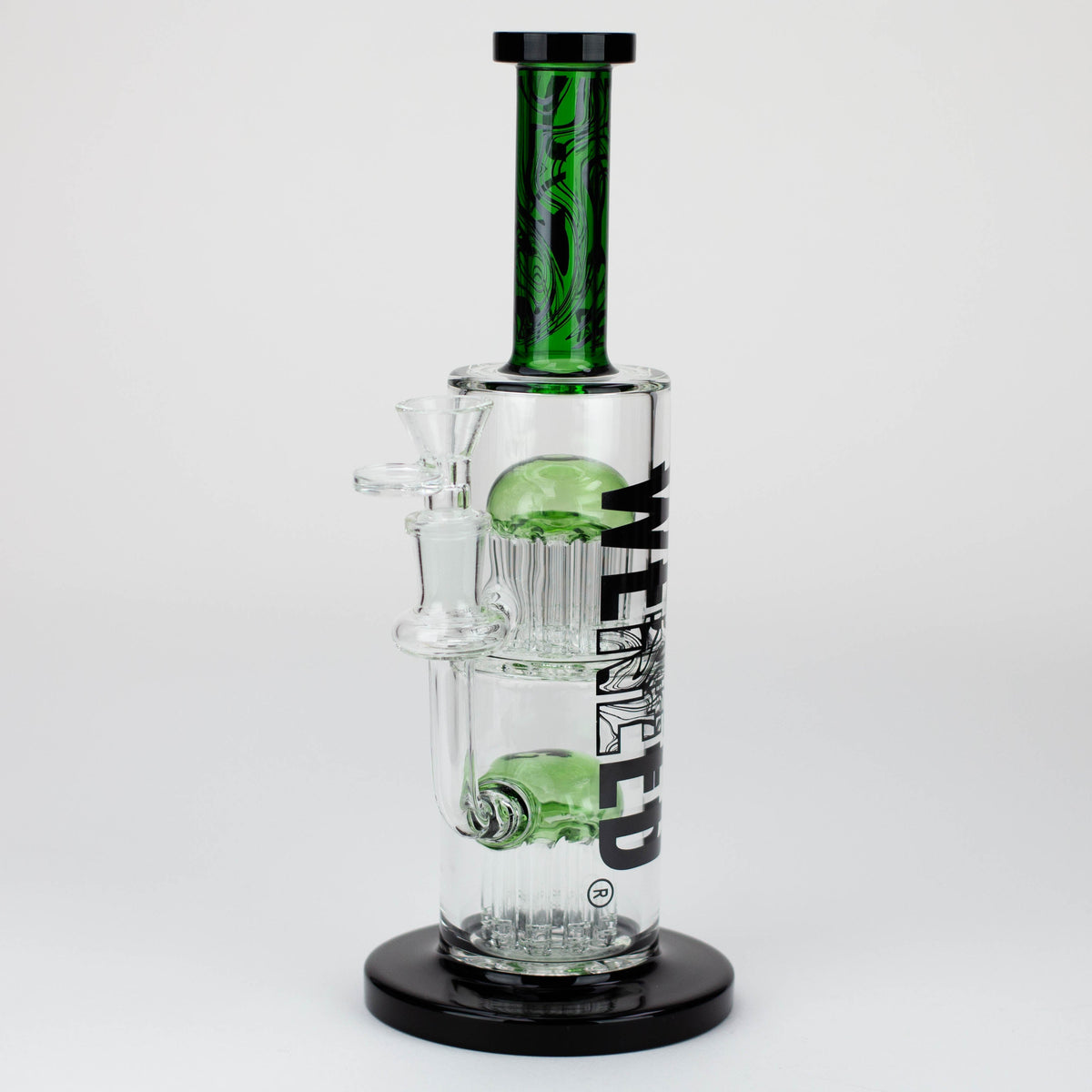 WENEED®-10.5" Dark Matter Green Glass Perc Bong