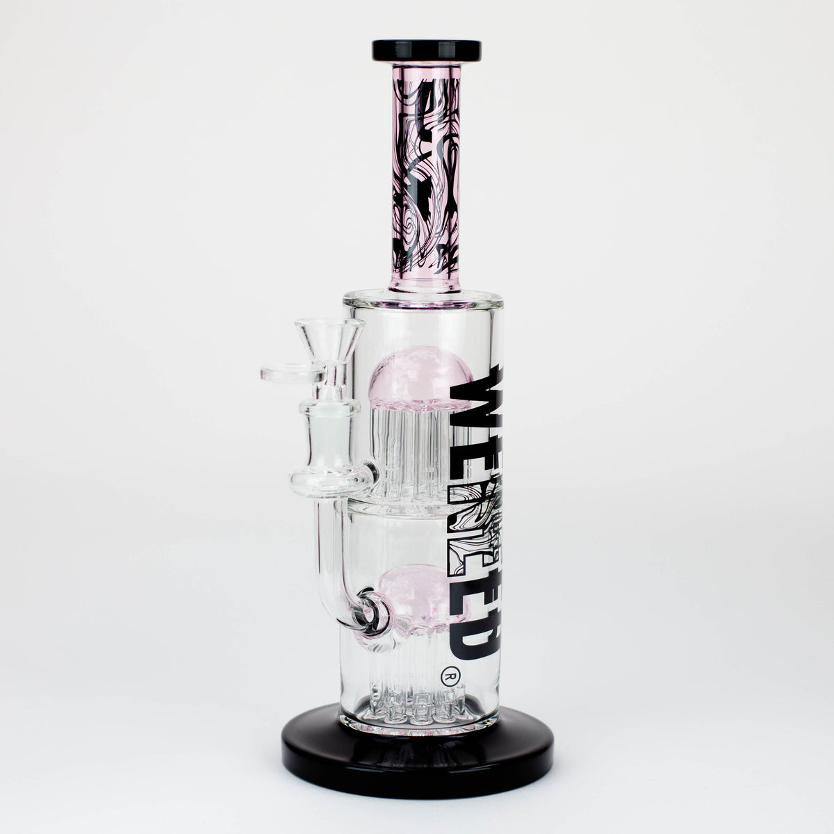 WENEED®-10.5" Dark Matter Unique Glass Perc Bong Full View