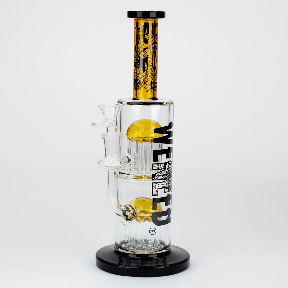 WENEED®-10.5" Dark Matter Yellow Glass Perc Bong