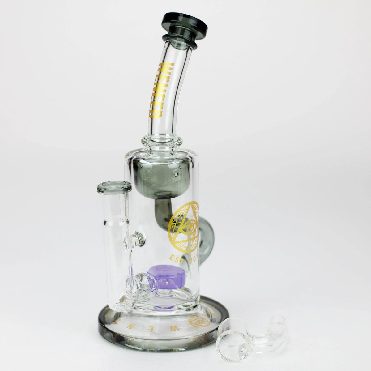 WENEED 8.5 inch Milky Way Recycler Dab Rig with Weneed Logo and Quartz Banger