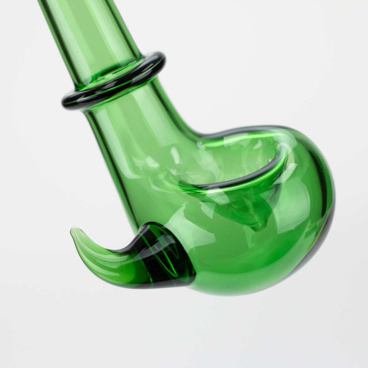 Nice Glass | 10 Inch Elongated Green Glass Pipe with Deep Bowl