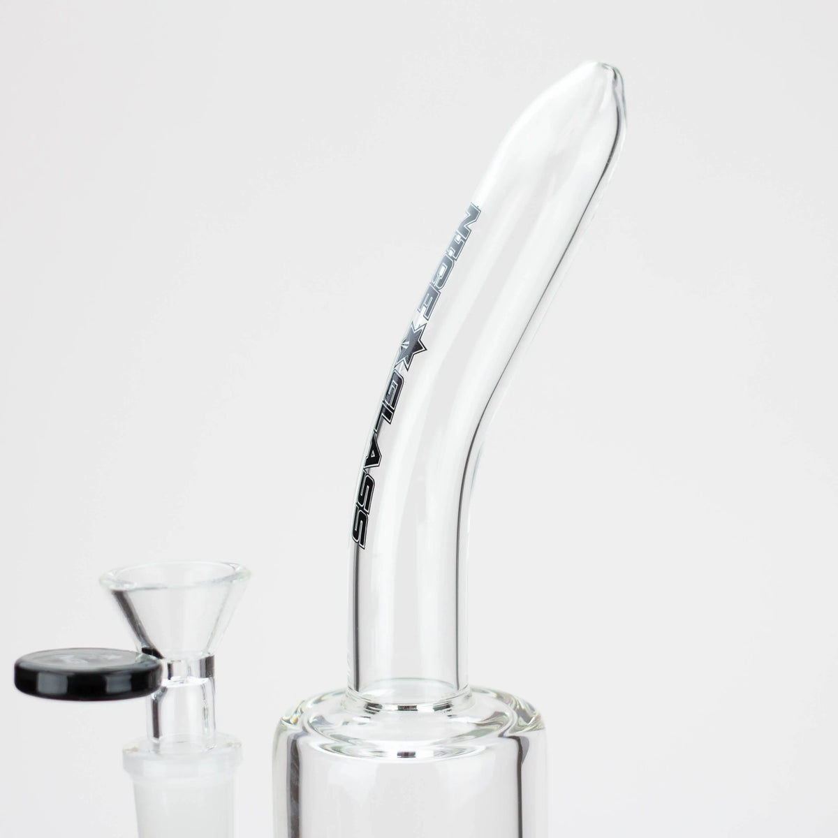 Bent Neck Design from the Nice Glass 8 inch Inline Diffuser Bubbler Bong