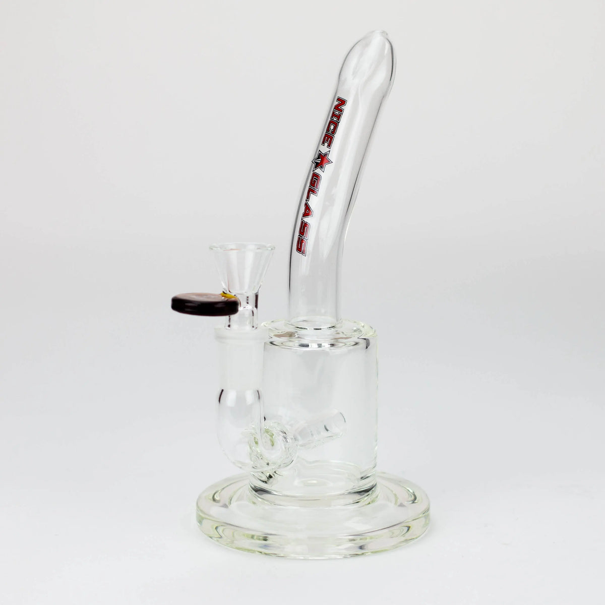 Nice Glass 8 inch Inline Diffuser Red Bubbler Bong