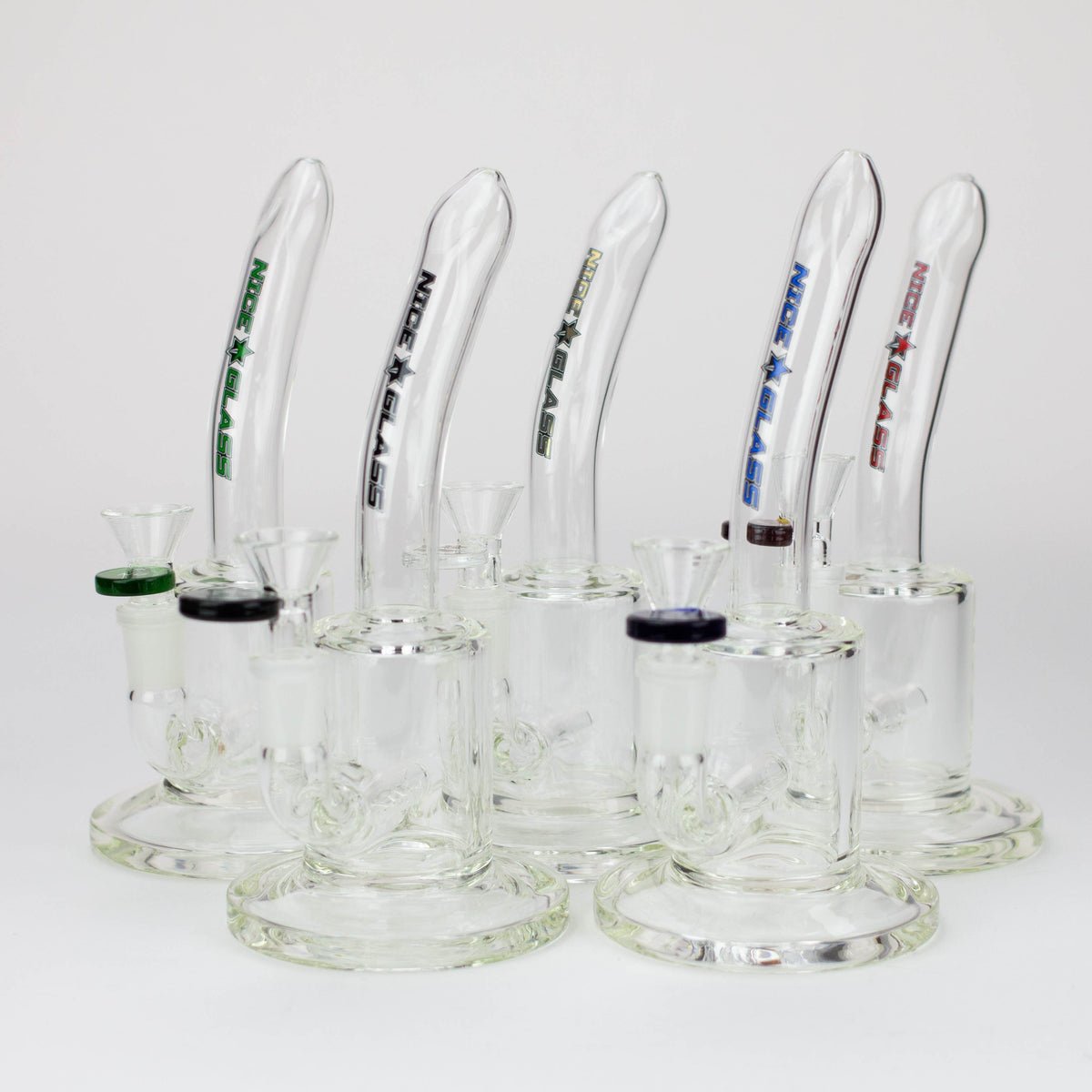 Nice Glass™- 8 inch Inline Diffuser Bubbler Bong