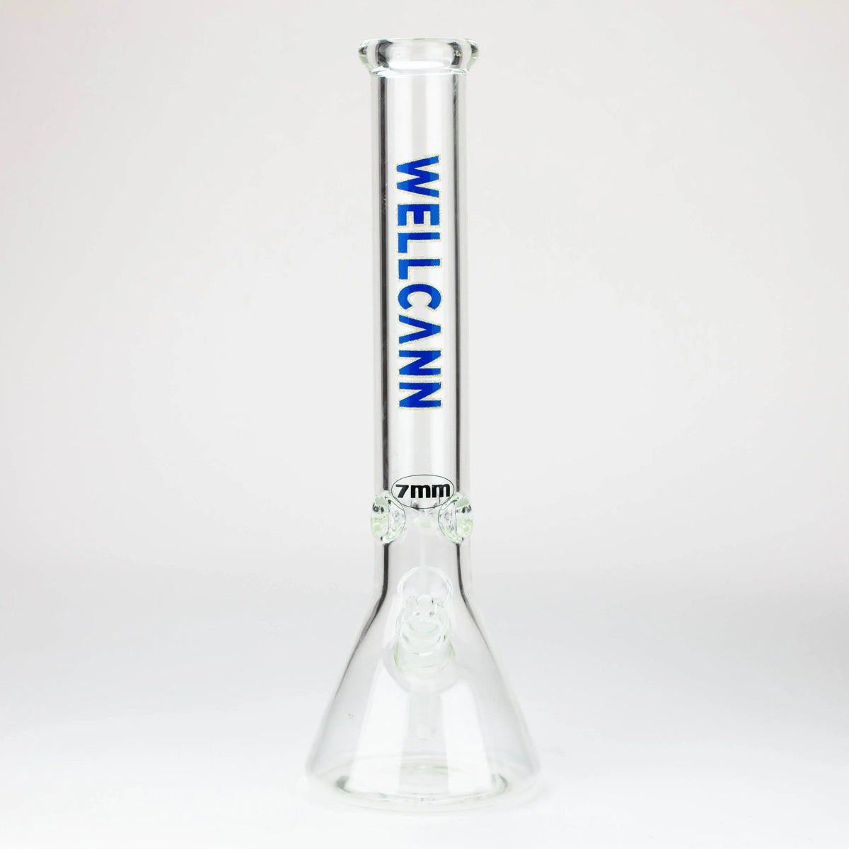 Front View of the WellCann 16 inch Classic Big Glass Beaker Bong in Blue